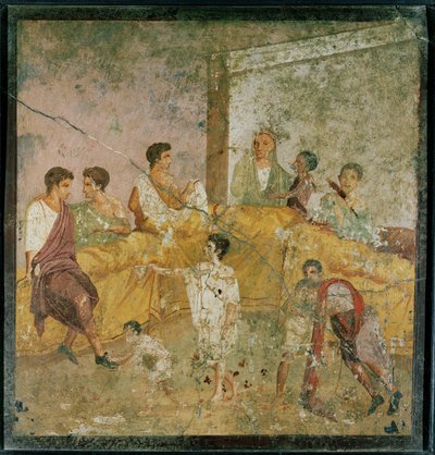 People eating and drinking by Erich Lessing