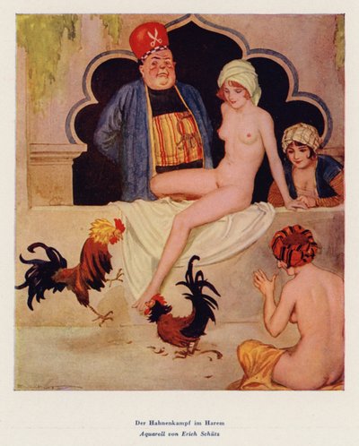 The Cockfight in the Harem by Erich Schutz