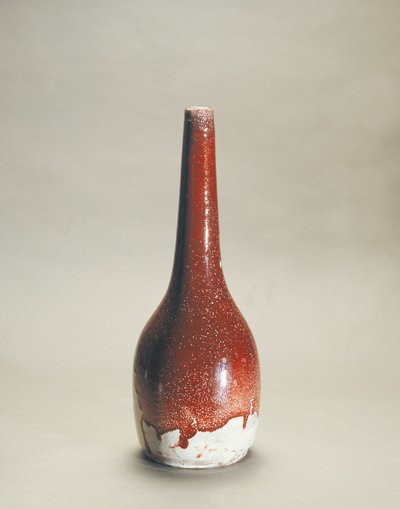 Porcelain Vase with Flambe Enamel by Ernest Chaplet