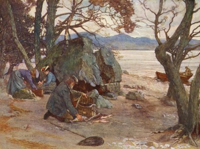 Lunch-time on Loch Awe by Ernest Edward Briggs