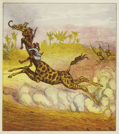 The Brothers Bold Escape the Gorillas by Riding a Giraffe by Ernest Henry Griset