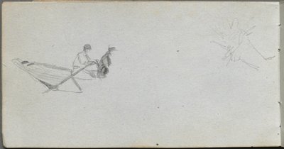 Sketchbook, Page 04: Figures in a Boat by Jean Louis Ernest Meissonier