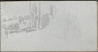 Sketchbook, Page 18: Study of a Horse and Landscape Study by Jean Louis Ernest Meissonier