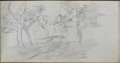 Sketchbook, page 74: Landscape Study by Ernest Meissonier