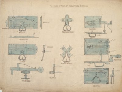 Designs for Iron Latches and Bolts by Ernest William Gimson