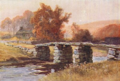 Clapper Bridge, Postbridge by Ernest William Haslehust