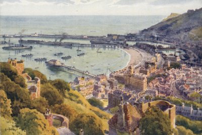 Dover Harbour from the Castle by Ernest William Haslehust