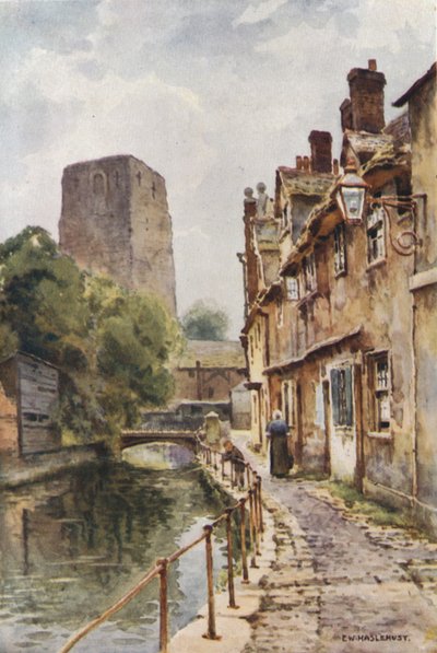 Fisher Row and Remains of Oxford Castle by Ernest William Haslehust