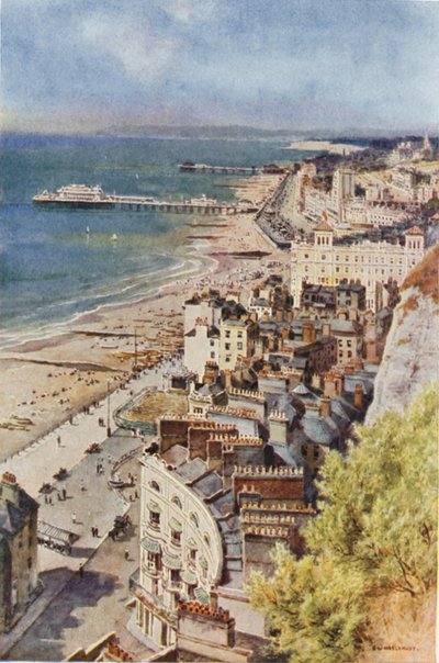 Hastings and St. Leonards from the Castle by Ernest William Haslehust