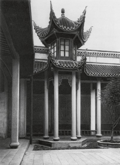 Ancestral Temple of the Chen Family, Bell Tower in the Main Court, Changshafu, Chen Kia Tze Tang, Hunan by Ernst Boerschmann