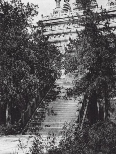 Peking, Si shan, Pi yun sze, Chihli, Western Hills near Peking, Flight of Steps to the Marble Pagoda by Ernst Boerschmann