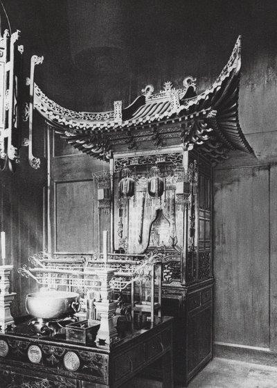 Monastery of the Rain of Law on Pu to Island, Altar of the Pearl Goddess by Ernst Boerschmann