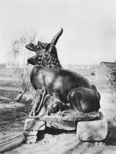 Taiyuanfu, Shansi, Bronze Unicorn Guarding the Fen River by Ernst Boerschmann