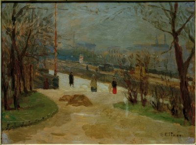 View over the Lombard Bridge to the Alster Dam by Ernst Eitner