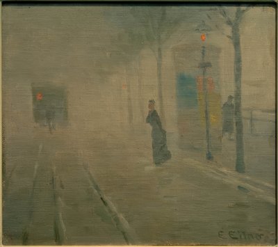 Fog at Hofweg on the Uhlenhorst by Ernst Eitner