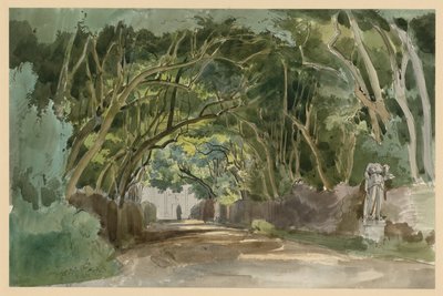 Motif from the Park of Villa Borghese in Rome by Ernst Fries