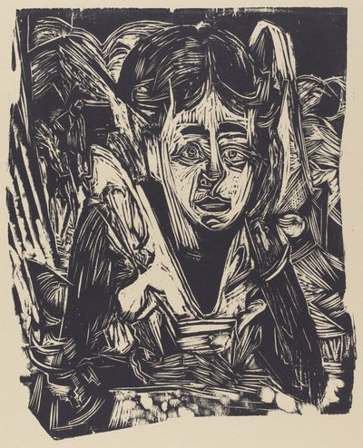 Girl Dreaming, 1918 by Ernst Ludwig Kirchner