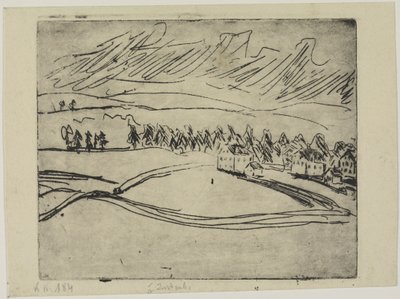 Fields and Houses in the Ore Mountains by Ernst Ludwig Kirchner