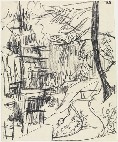 Mountain Forest and Huts by Ernst Ludwig Kirchner