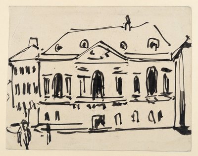 The Courland Palace at Zeughausplatz in Dresden by Ernst Ludwig Kirchner
