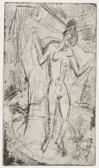 The Dance Among the Women/Bathing with Cat by Ernst Ludwig Kirchner