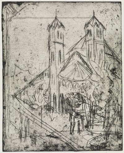 Corner by the Winter Garden/Church of St. Gereon in Cologne I by Ernst Ludwig Kirchner