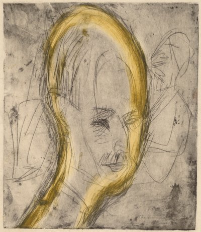 Head of Dr. Bauer, 1921 by Ernst Ludwig Kirchner