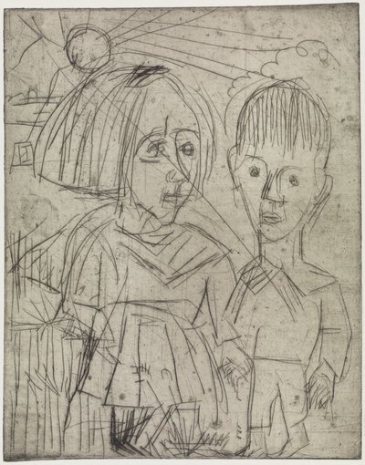 Children at Sunset / People on the Mountain by Ernst Ludwig Kirchner