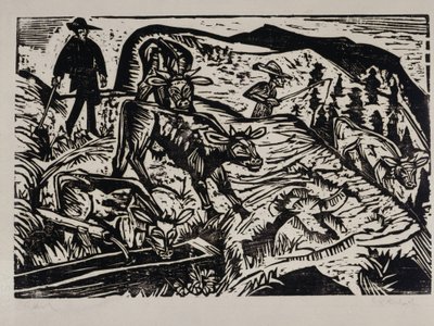 Cows and Herdsmen by Ernst Ludwig Kirchner