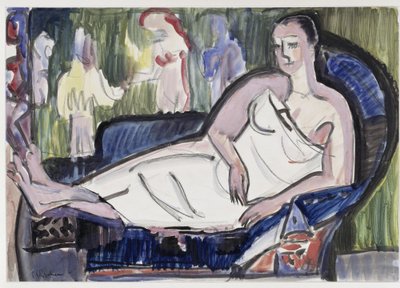 Reclining Woman on a Couch by Ernst Ludwig Kirchner