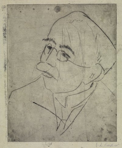 Portrait of Gustav Schiefler I by Ernst Ludwig Kirchner
