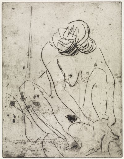 Girl Drying Herself/Two Bathing Women by Ernst Ludwig Kirchner