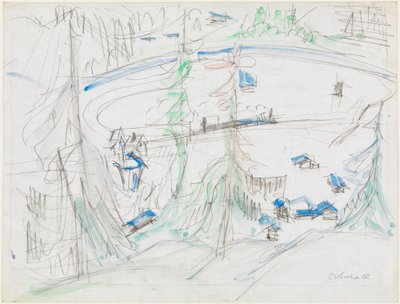 Valley Basin with Houses and Railway Line by Ernst Ludwig Kirchner
