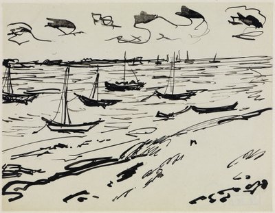 Anchored Fishing Boats (Fehmarn) by Ernst Ludwig Kirchner