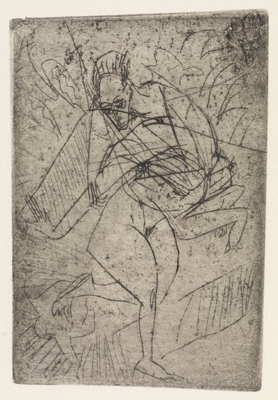 Rape Scene/Three Seated Nudes in the Room by Ernst Ludwig Kirchner