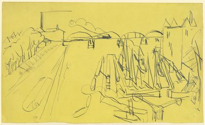 West Harbour, Frankfurt am Main by Ernst Ludwig Kirchner