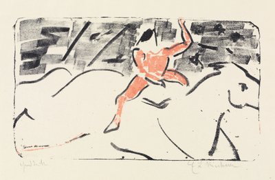 Circus Rider on a White Horse (Jockey Rider) by Ernst Ludwig Kirchner