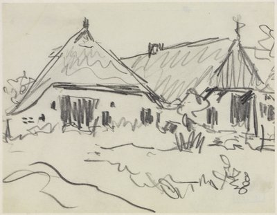 Two Farmhouses on Fehmarn by Ernst Ludwig Kirchner