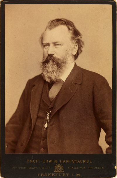 Portrait of the Composer Johannes Brahms, c. 1870 by Erwin Hanfstaengl