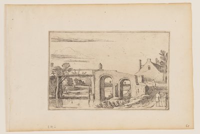 Path to Right of a Wooden and Stone Bridge by Esaias van den Velde I