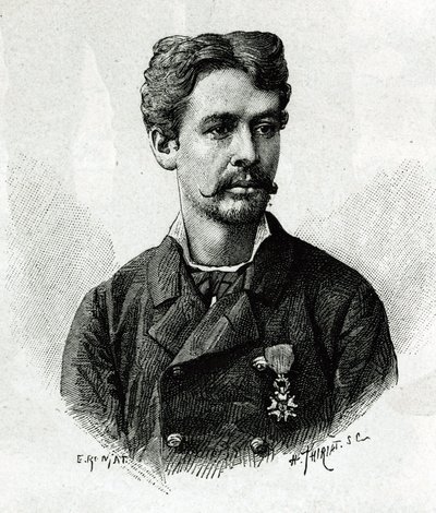 Portrait of Doctor Tautain During the Expedition to Africa 1879-1882 (engraving by E. Ronjat, from a photograph, to illustrate the story 