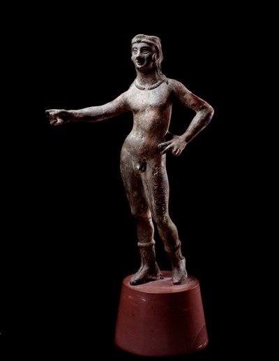 Etruscan civilization: the deity of Culsans design Bronze sculpture, 3rd century BC from Cortona, Italy by Etruscan