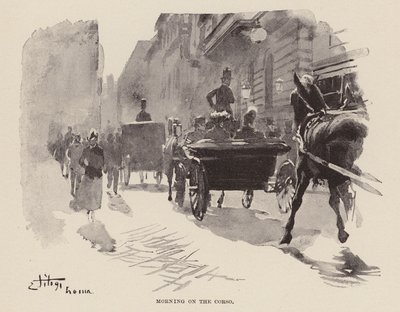 Morning on the Corso by Ettore Tito