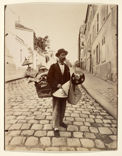 Lampshade Merchant by Eugène Atget