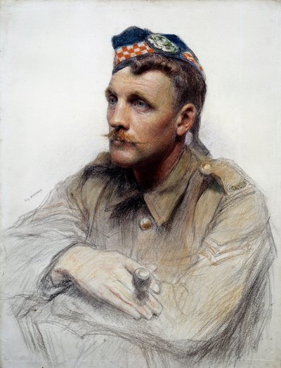 Portrait of a Scottish Soldier During the Great War by Eugene Bornand