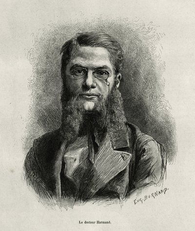Portrait of Dr Harmand, Engraving by Eugene Burnand, to Illustrate the Story of Laos and the Wild Populations of Indochina by Dr Harmand, in 1877, Published in 