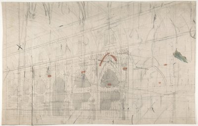 Design for a Stage Set at the Opéra, Paris: Church Interior by Eugene Ciceri