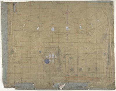 Design for a Stage Set at the Opera, Paris: Church Interior by Eugene Ciceri