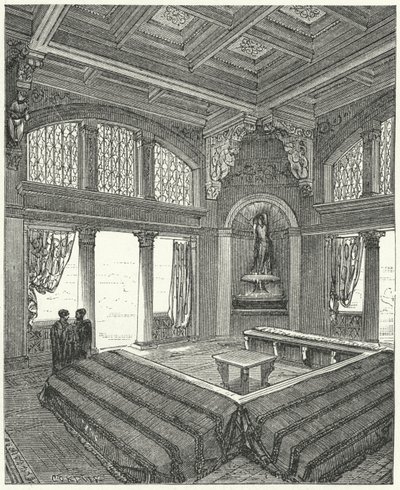 Triclinium, Formal Dining Room in a Roman Building by Eugene Emmanuel after Viollet le Duc