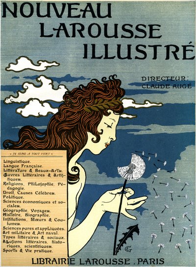 First Page of Nouveau Larousse Illustré (Dictionary in Seven Volumes Published Between 1897 and 1904) by Eugene Grasset